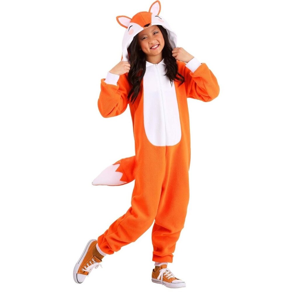 New Kid’s Cozy Fox Costume, Fun & Comfortable Fox One Piece Size Large